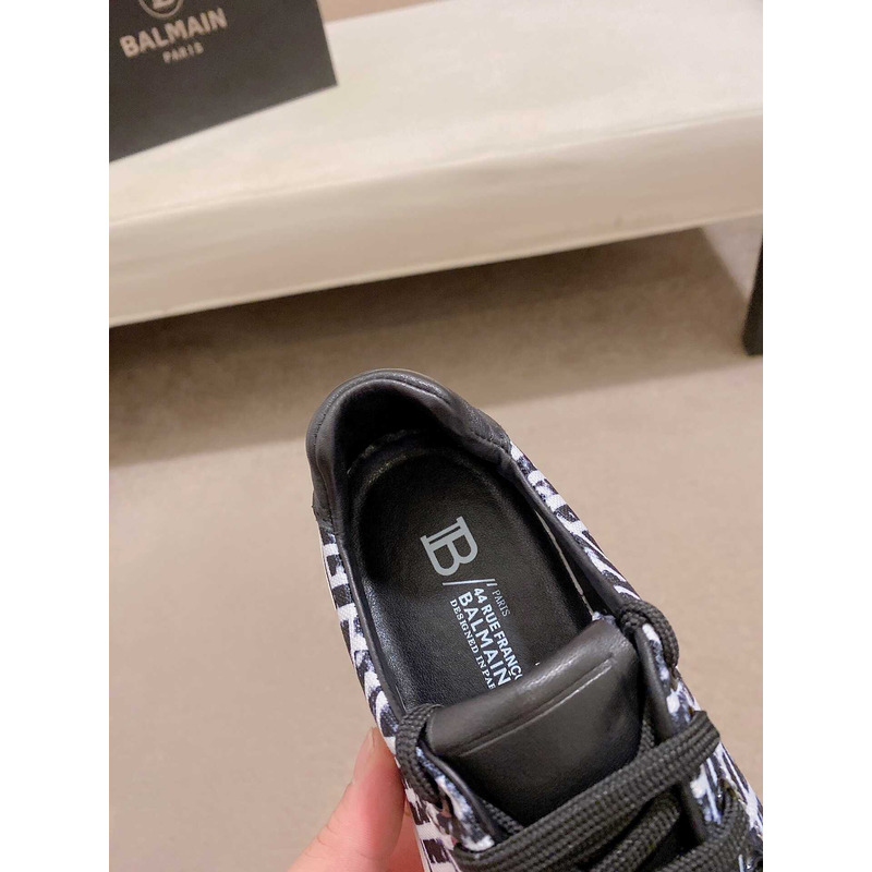 Balmain All-Over Monogram Pattern Sneakers