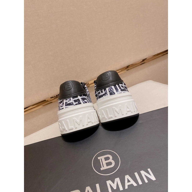 Balmain All-Over Monogram Pattern Sneakers