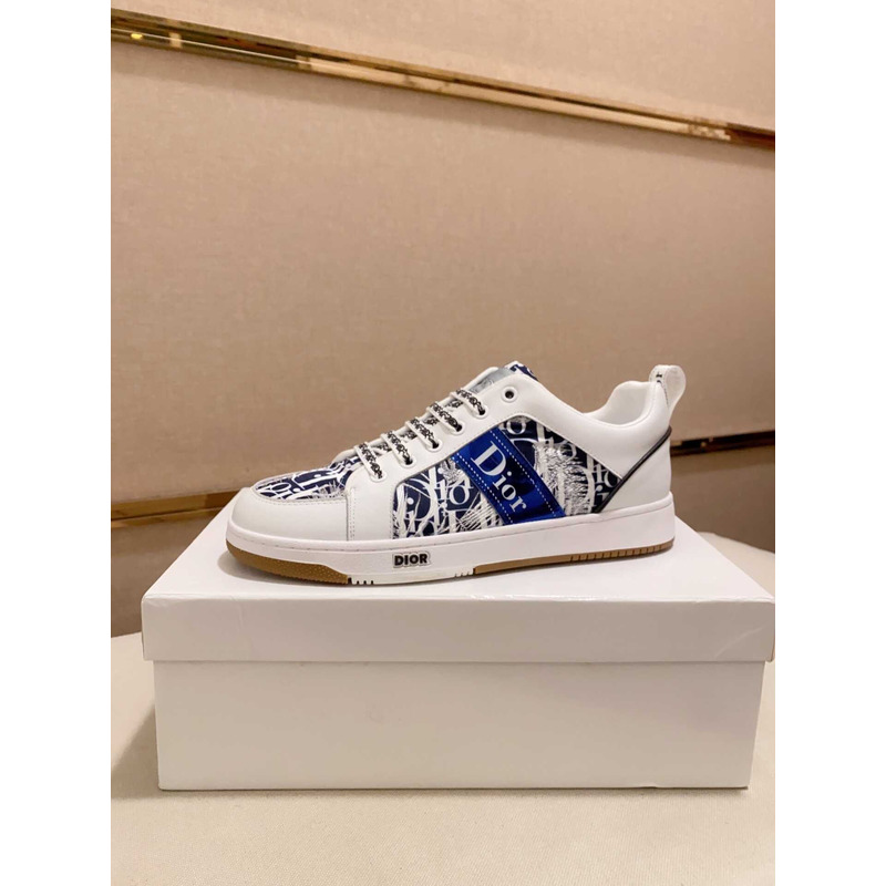 D*or oblique sneakers white&navy blue