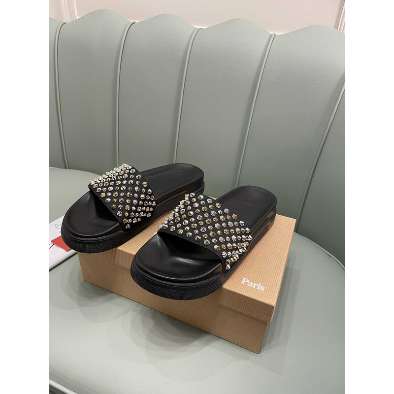 Paris Rivet Mules Black