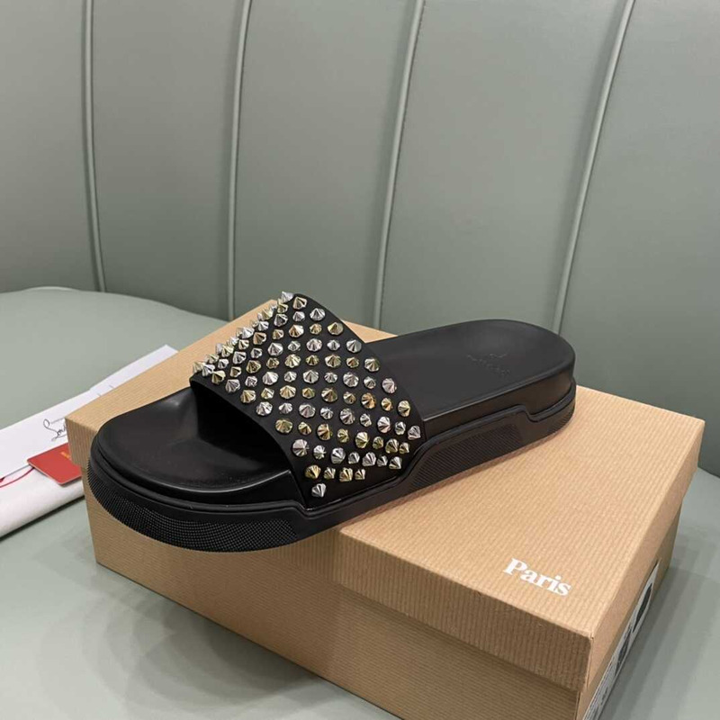 Paris Rivet Mules Black