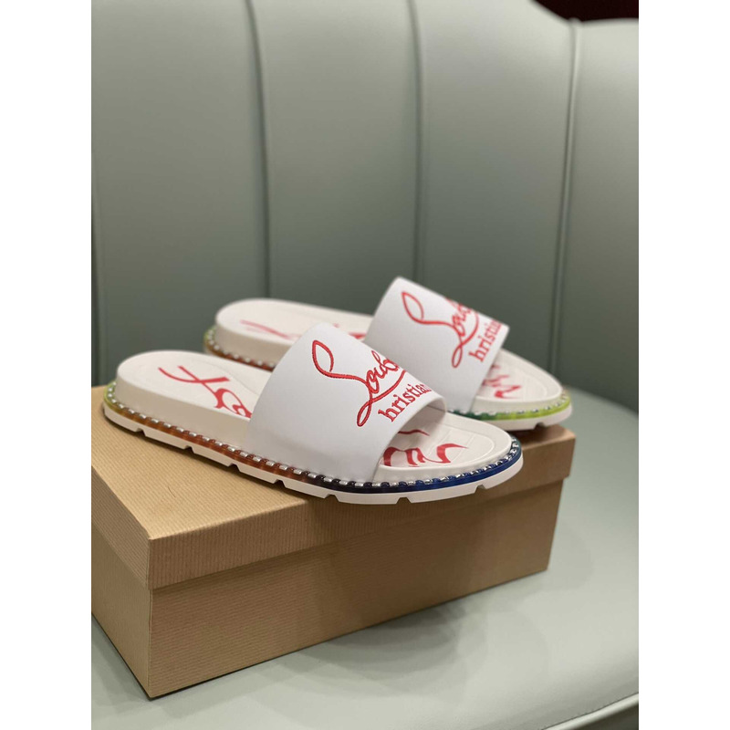 paris claquette Ch**an louboutin white