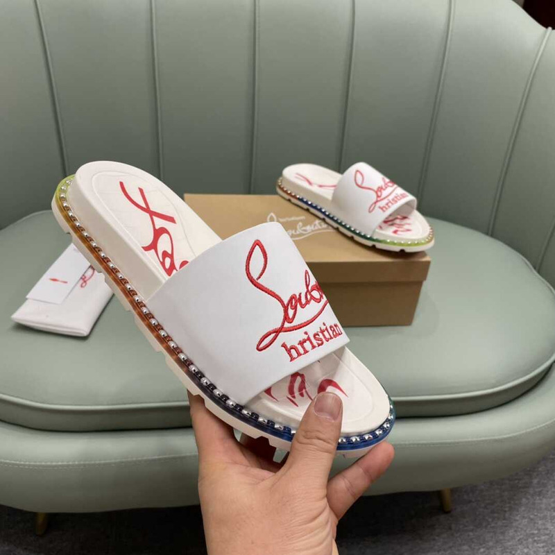 paris claquette Ch**an louboutin white