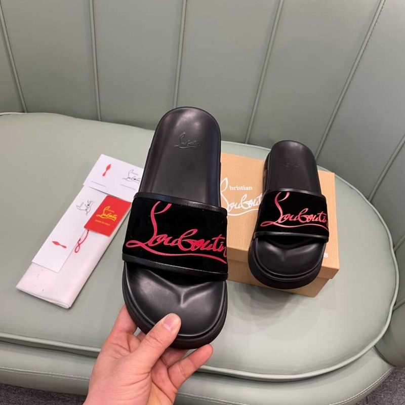 paris claquette Ch**an louboutin black