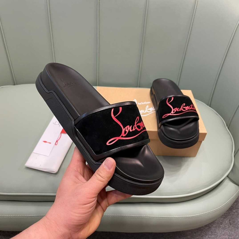 paris claquette Ch**an louboutin black