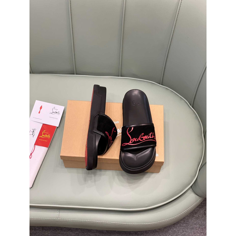 paris claquette Ch**an louboutin black