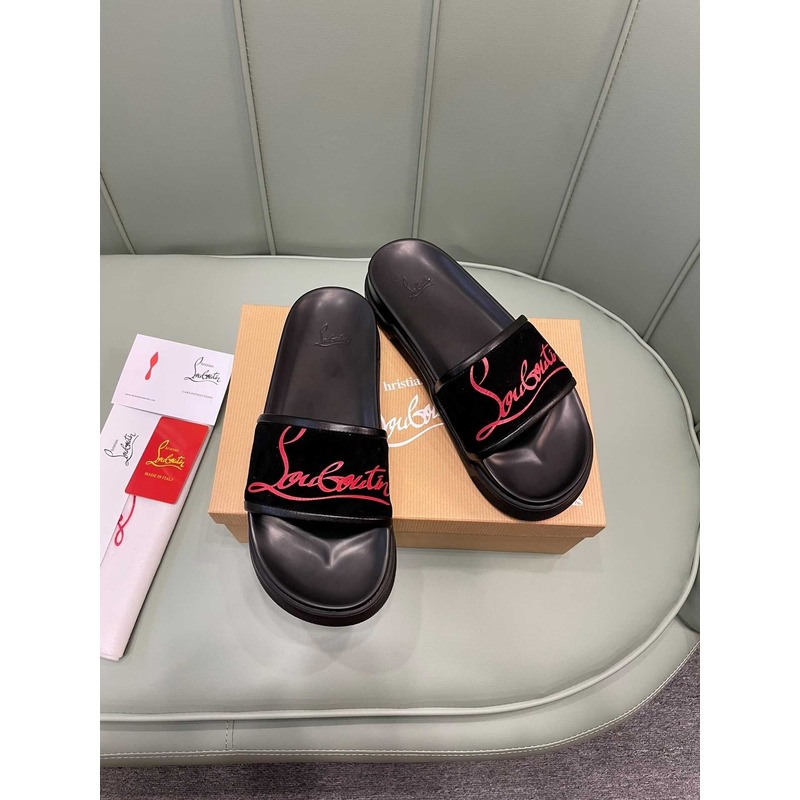 paris claquette Ch**an louboutin black