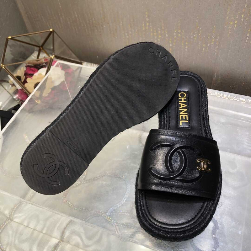 Ch*el   street style plain logo sandals black