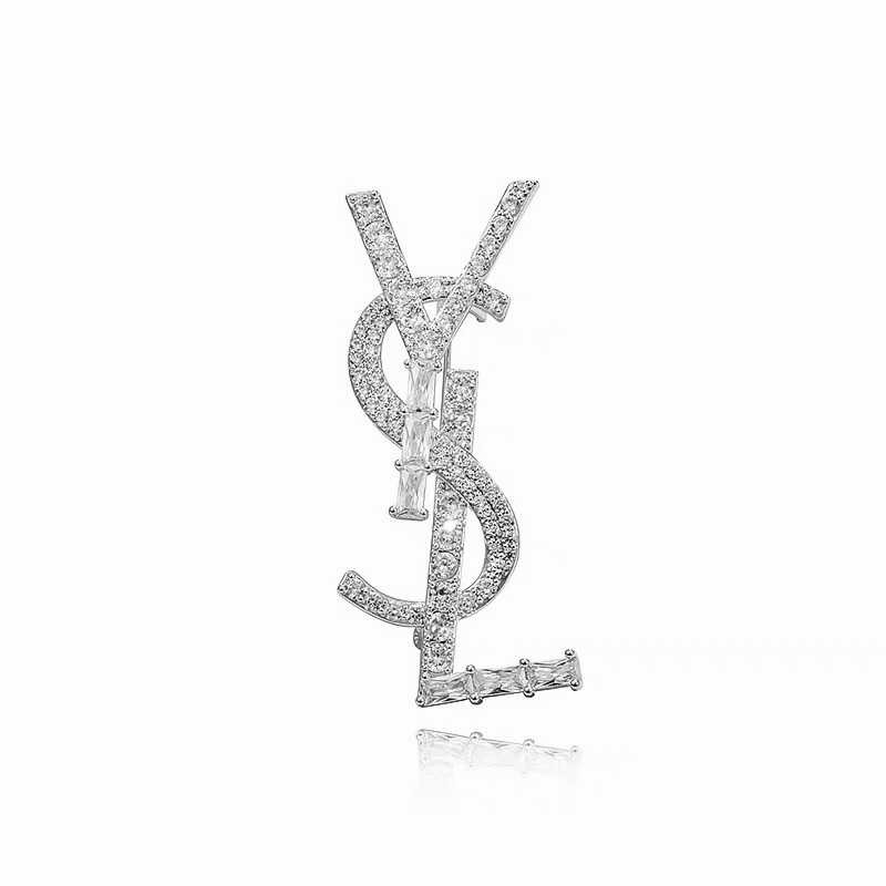 Saint Laurent OPYUM YSL Silver Brooch