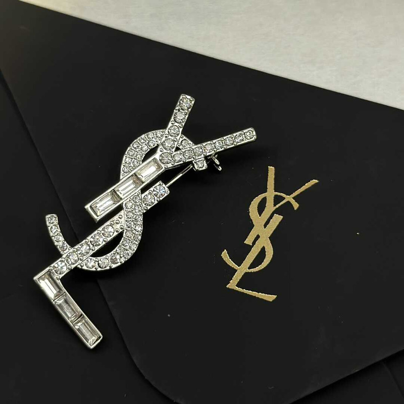 Saint Laurent OPYUM YSL Silver Brooch