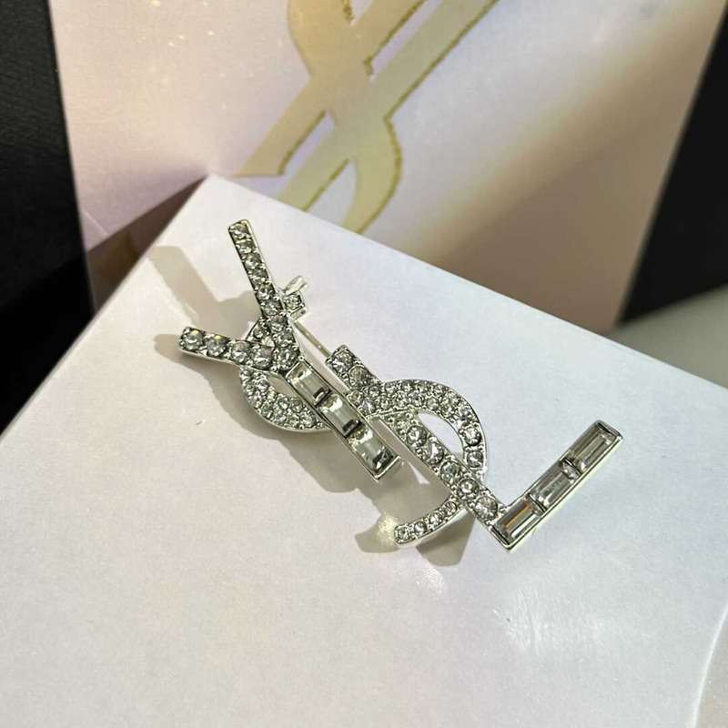 Saint Laurent OPYUM YSL Silver Brooch