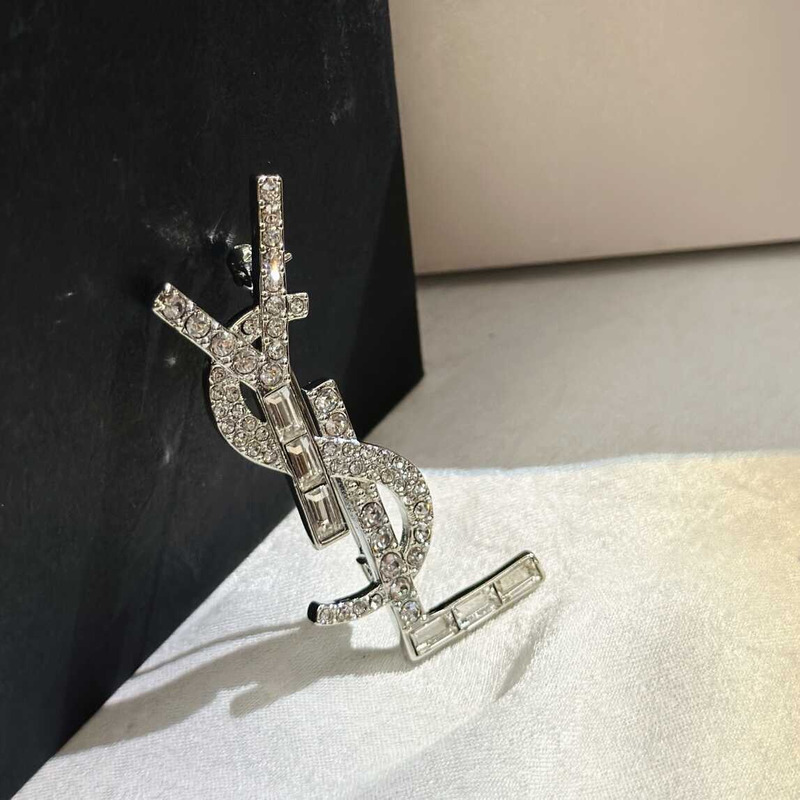 Saint Laurent OPYUM YSL Silver Brooch