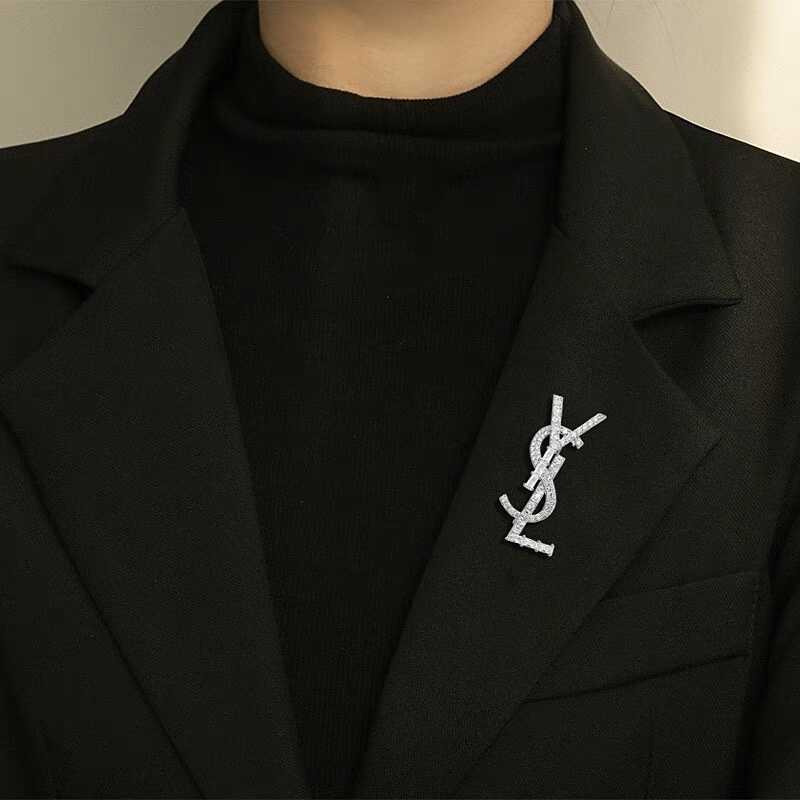 Saint Laurent OPYUM YSL Silver Brooch