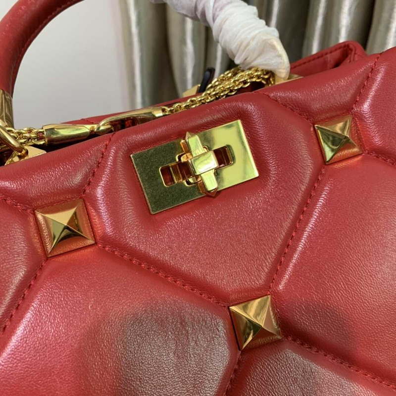 Valentino Garavani Roman Stud Bag Red