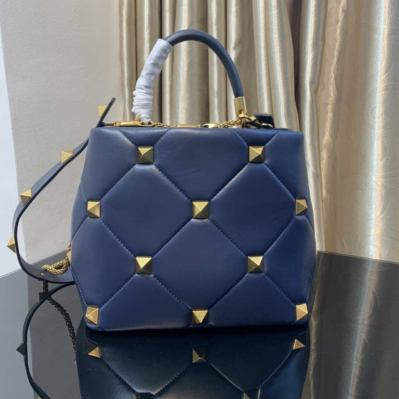 Valentino Garavani Roman Stud Bag Navy Blue