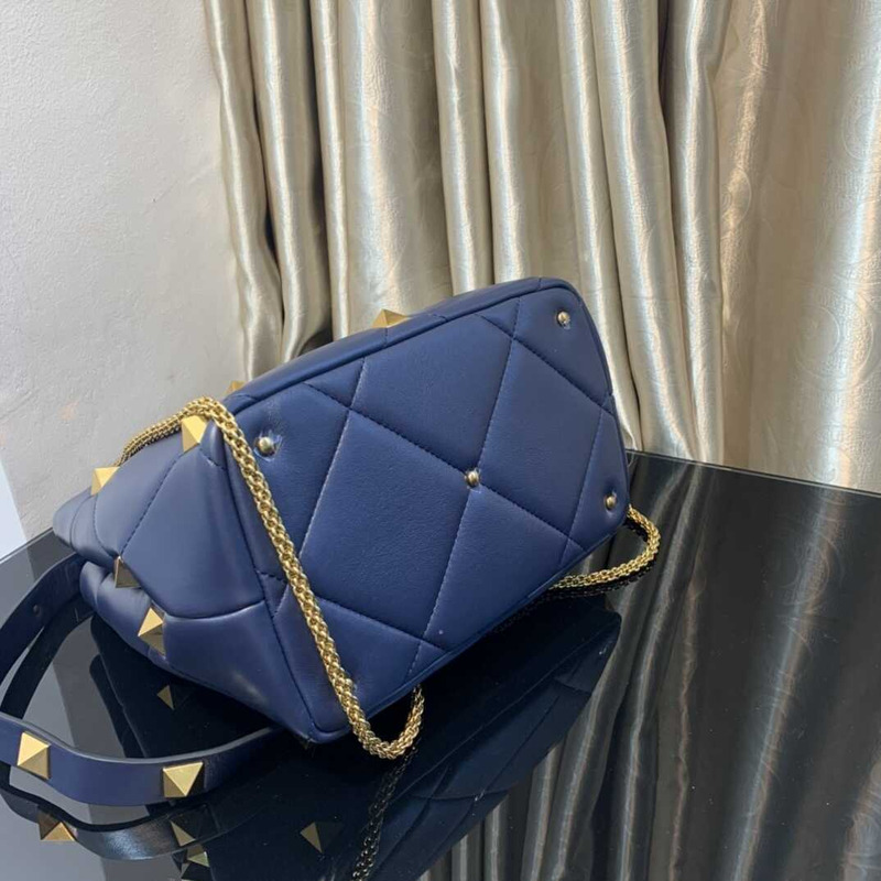 Valentino Garavani Roman Stud Bag Navy Blue