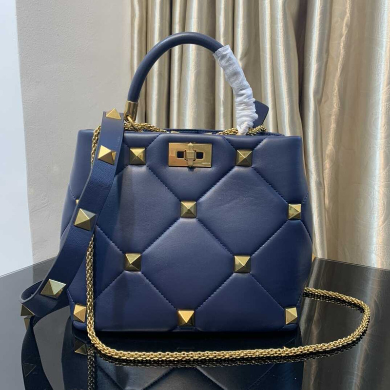 Valentino Garavani Roman Stud Bag Navy Blue