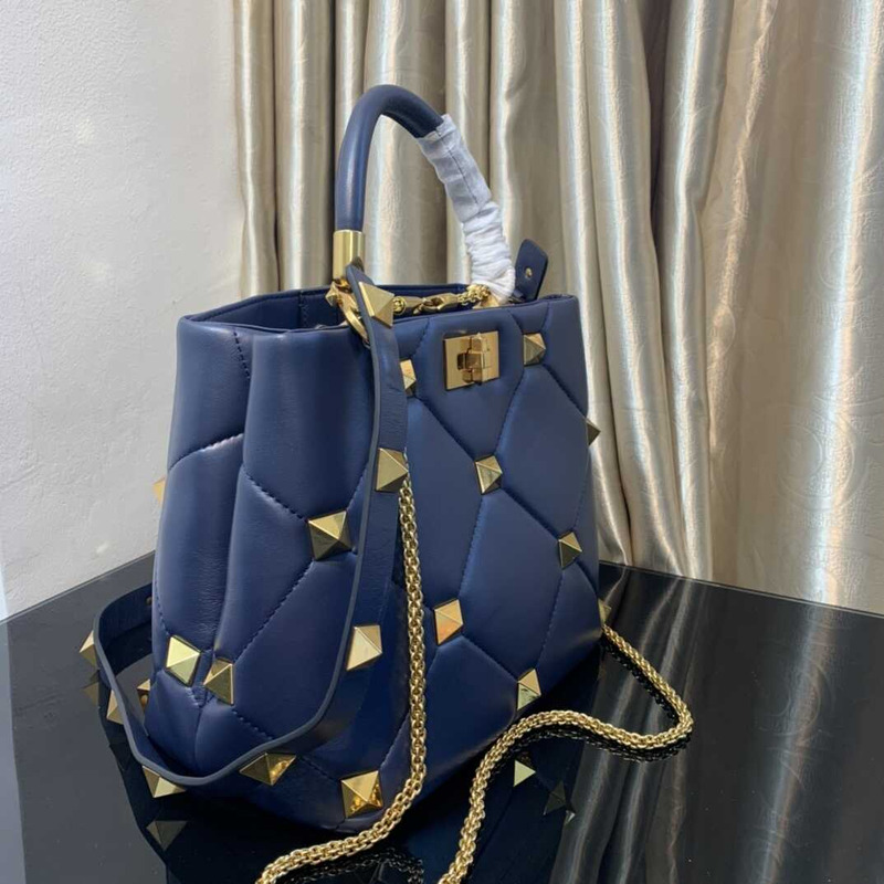 Valentino Garavani Roman Stud Bag Navy Blue