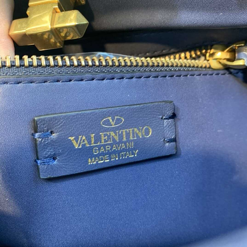 Valentino Garavani Roman Stud Bag Navy Blue