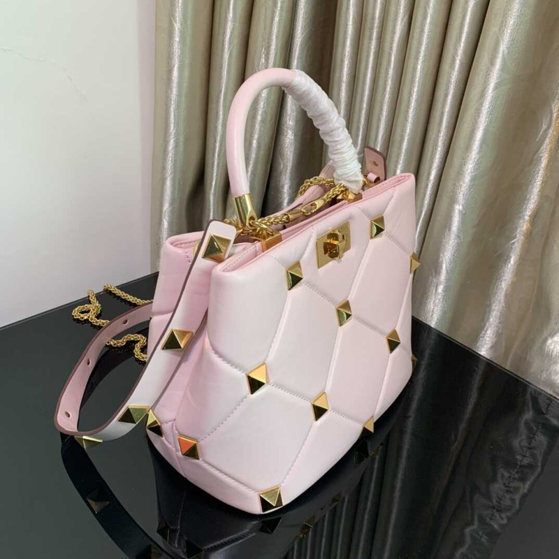 Valentino Garavani Roman Stud Bag Pink&White