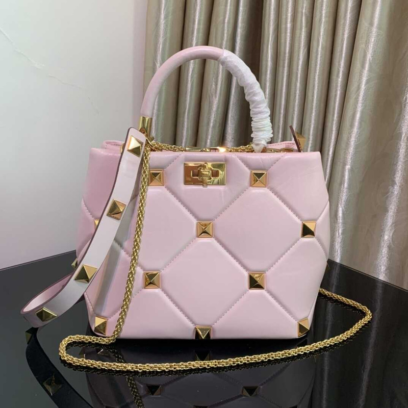 Valentino Garavani Roman Stud Bag Pink&White