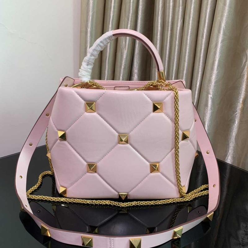 Valentino Garavani Roman Stud Bag Pink&White