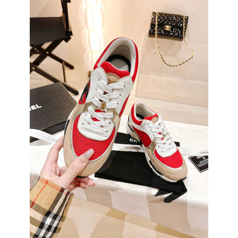 Ch*el low top trainer red&brown