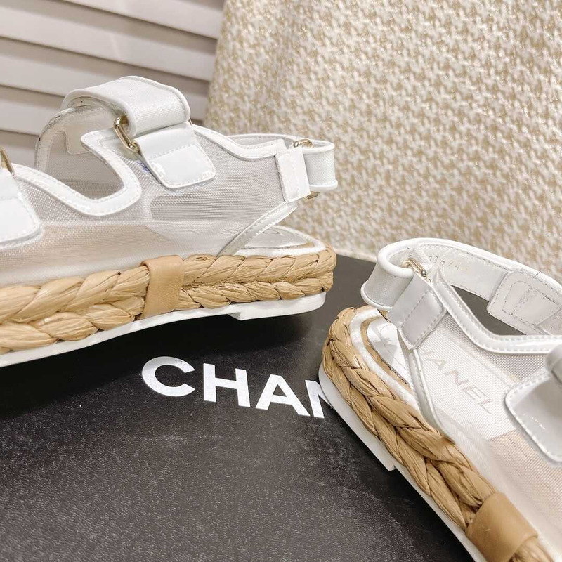 Ch*el white sandals