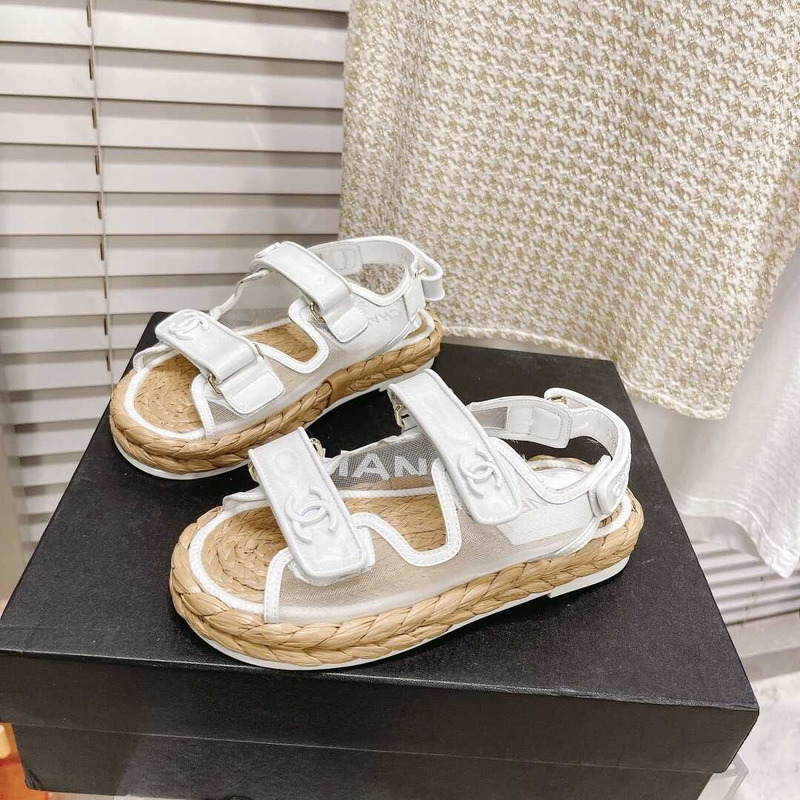 Ch*el white sandals