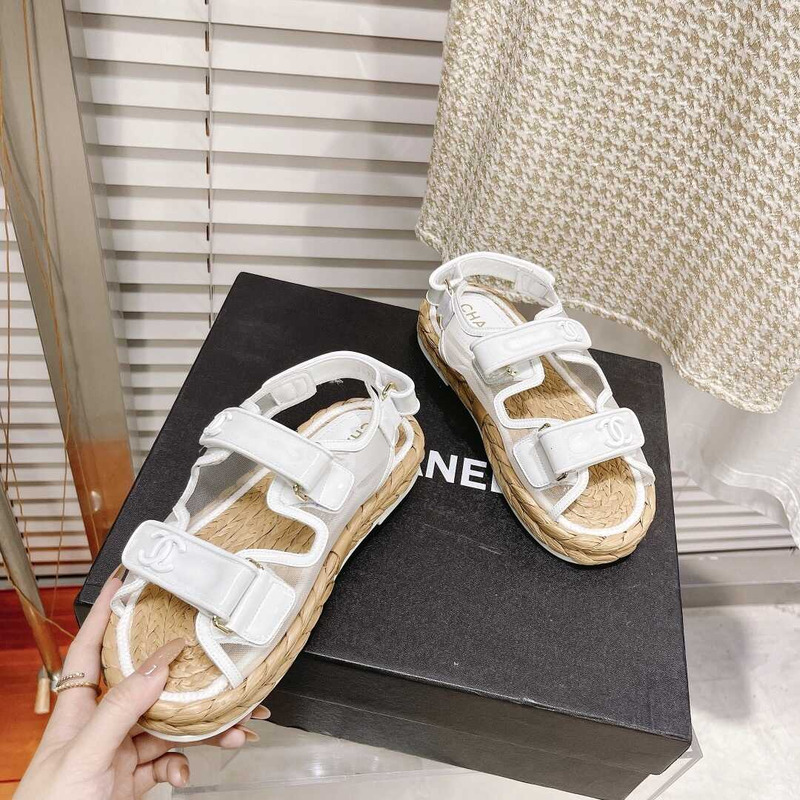 Ch*el white sandals