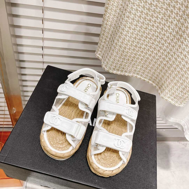 Ch*el white sandals