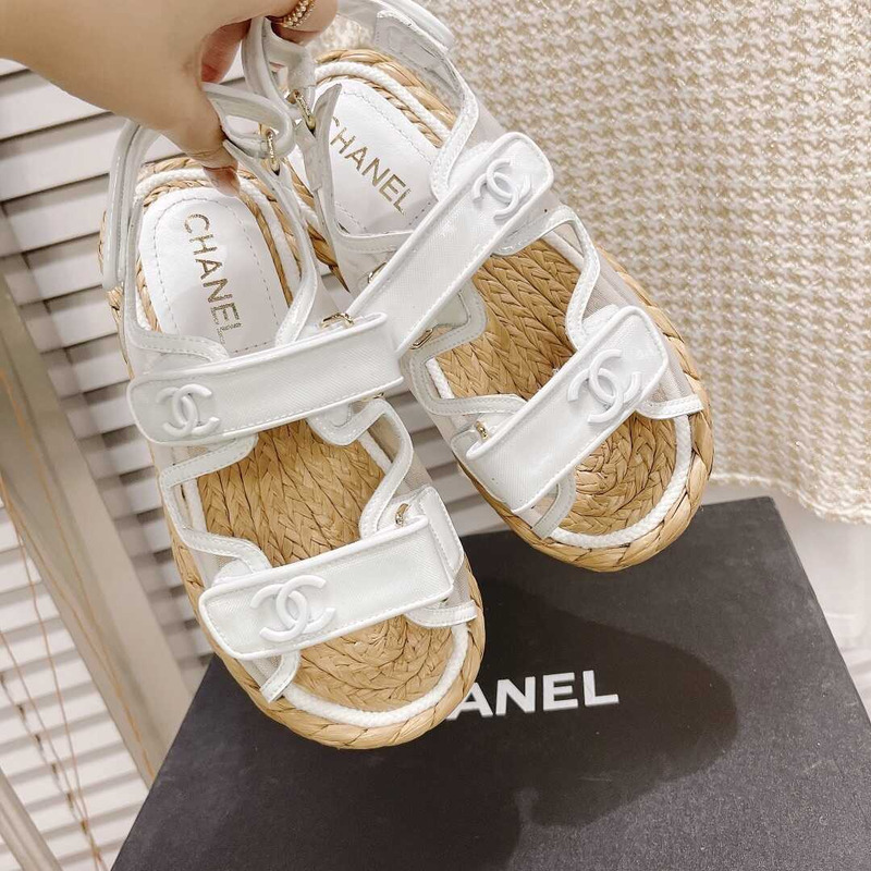 Ch*el white sandals