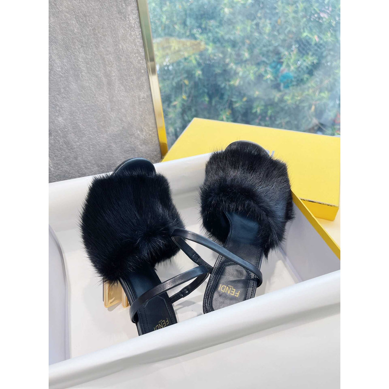 F**di black high-heel sandals