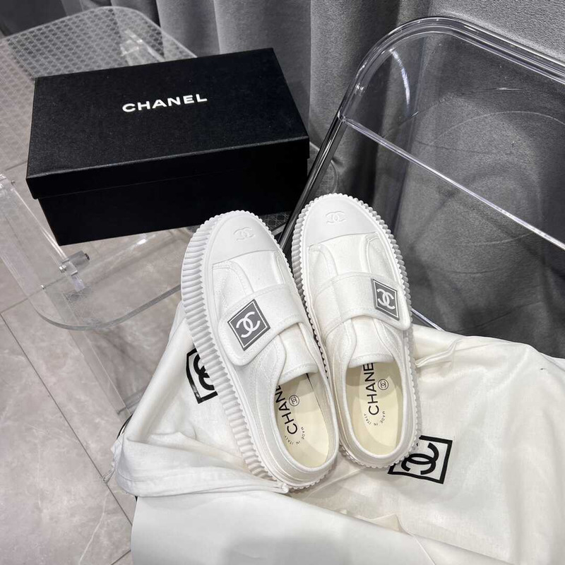 Ch*el + vintage sneakers white