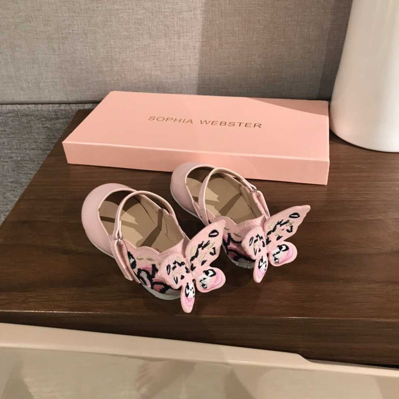 Sophia Webster Kids  Leather Flat Shoes Pink