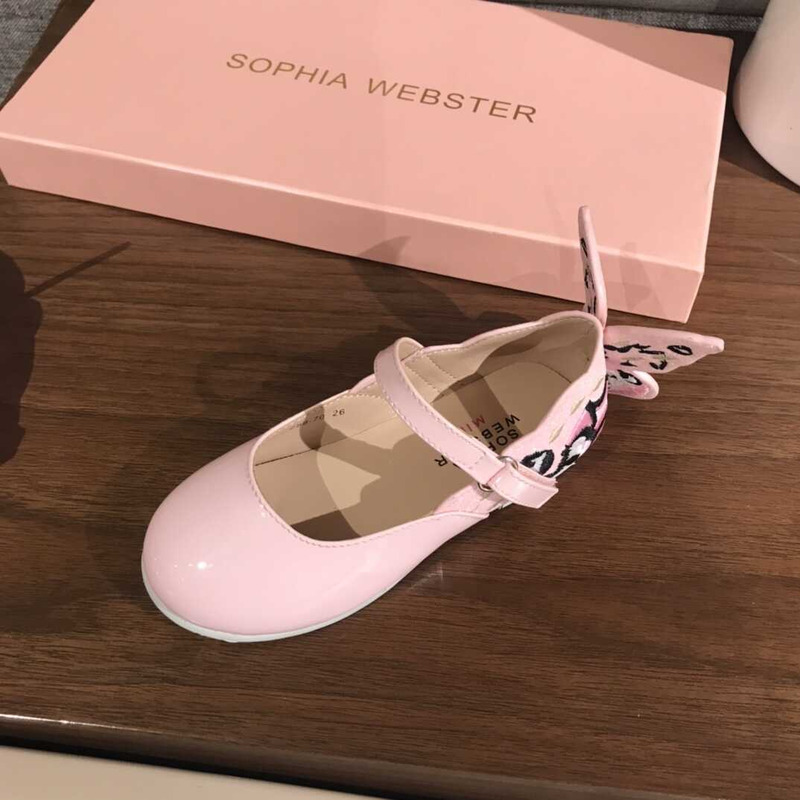 Sophia Webster Kids  Leather Flat Shoes Pink