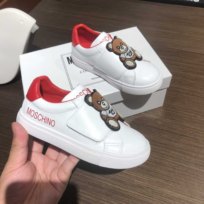 Moschino Teddy Beer Kids Sneakers White&Red