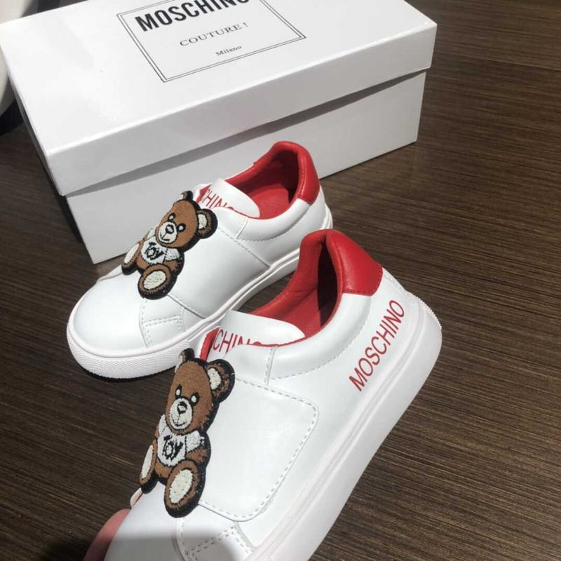 Moschino Teddy Beer Kids Sneakers White&Red