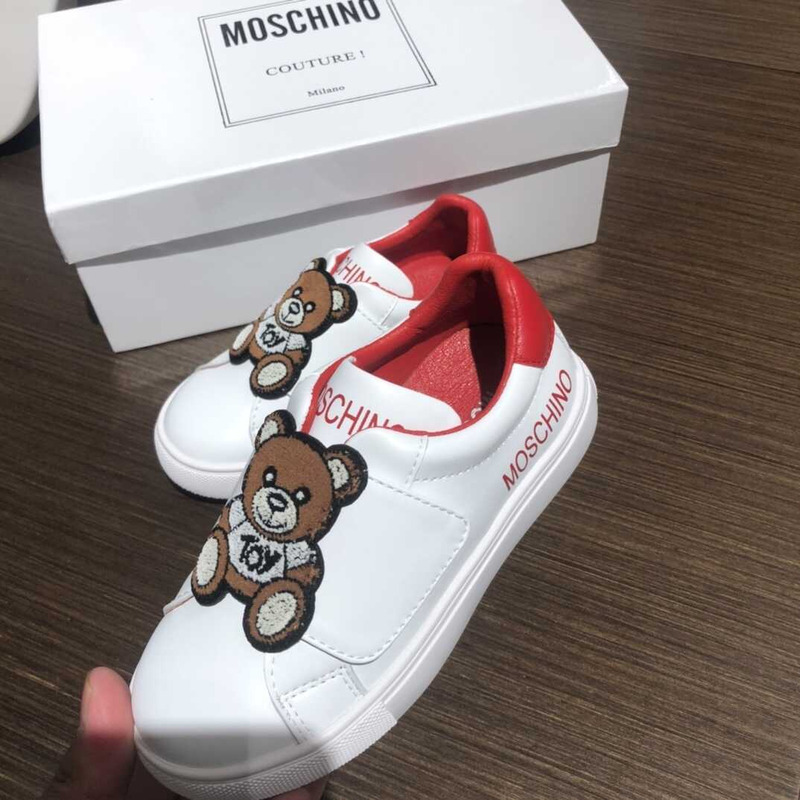 Moschino Teddy Beer Kids Sneakers White&Red