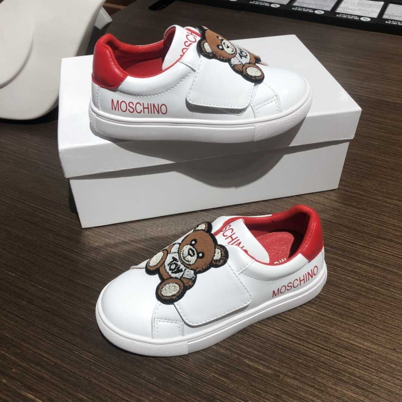 Moschino Teddy Beer Kids Sneakers White&Red