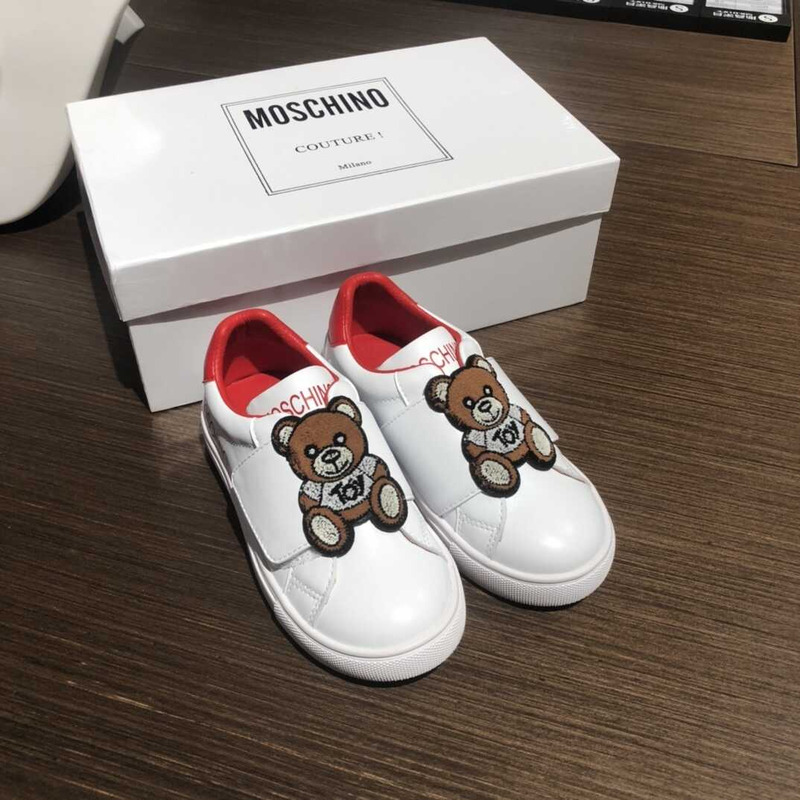 Moschino Teddy Beer Kids Sneakers White&Red