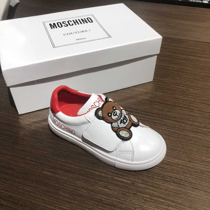 Moschino Teddy Beer Kids Sneakers White&Red