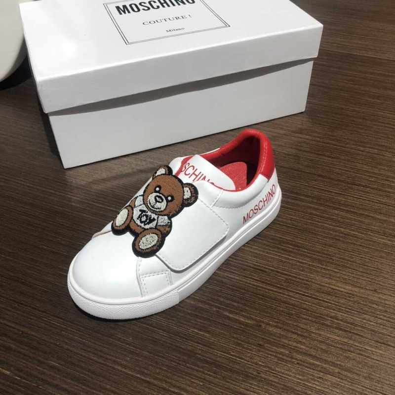 Moschino Teddy Beer Kids Sneakers White&Red