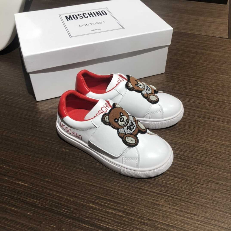 Moschino Teddy Beer Kids Sneakers White&Red