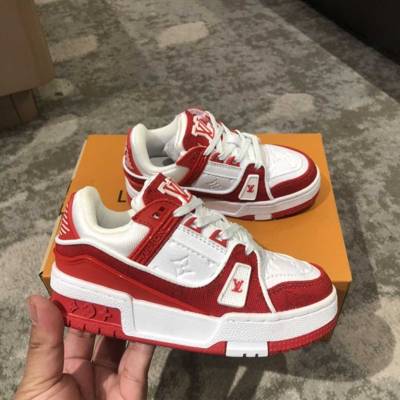 l**is V*t*n kids trainer line sneakers red&white