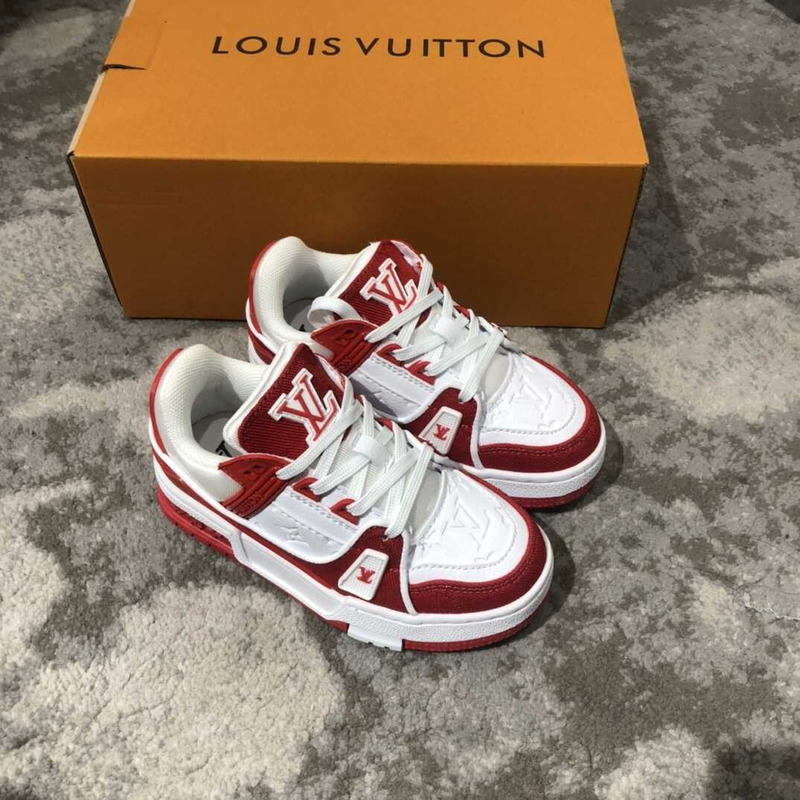 l**is V*t*n kids trainer line sneakers red&white