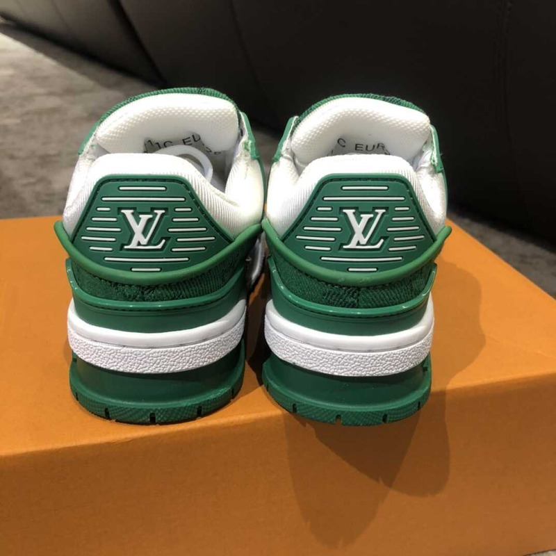 l**is V*t*n kids trainer line sneakers green&white