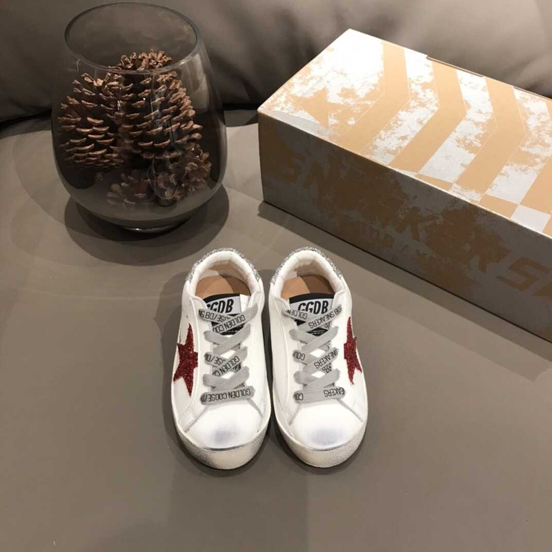 GGDB Kids Super-Star White&Red Sneakers