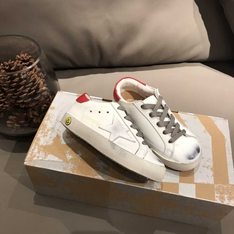 GGDB Kids Super-Star White Red Sneakers