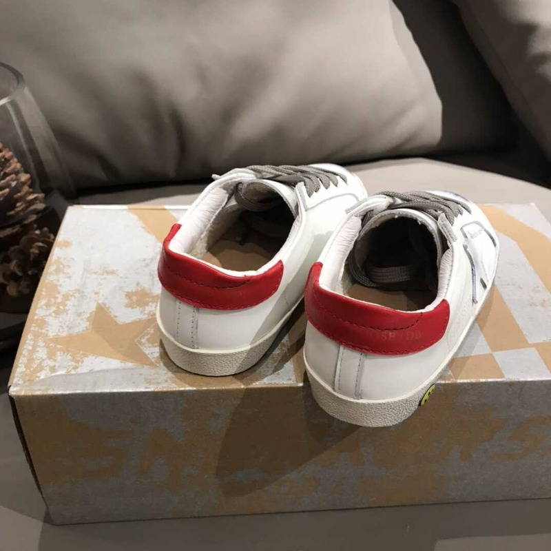 GGDB Kids Super-Star White Red Sneakers